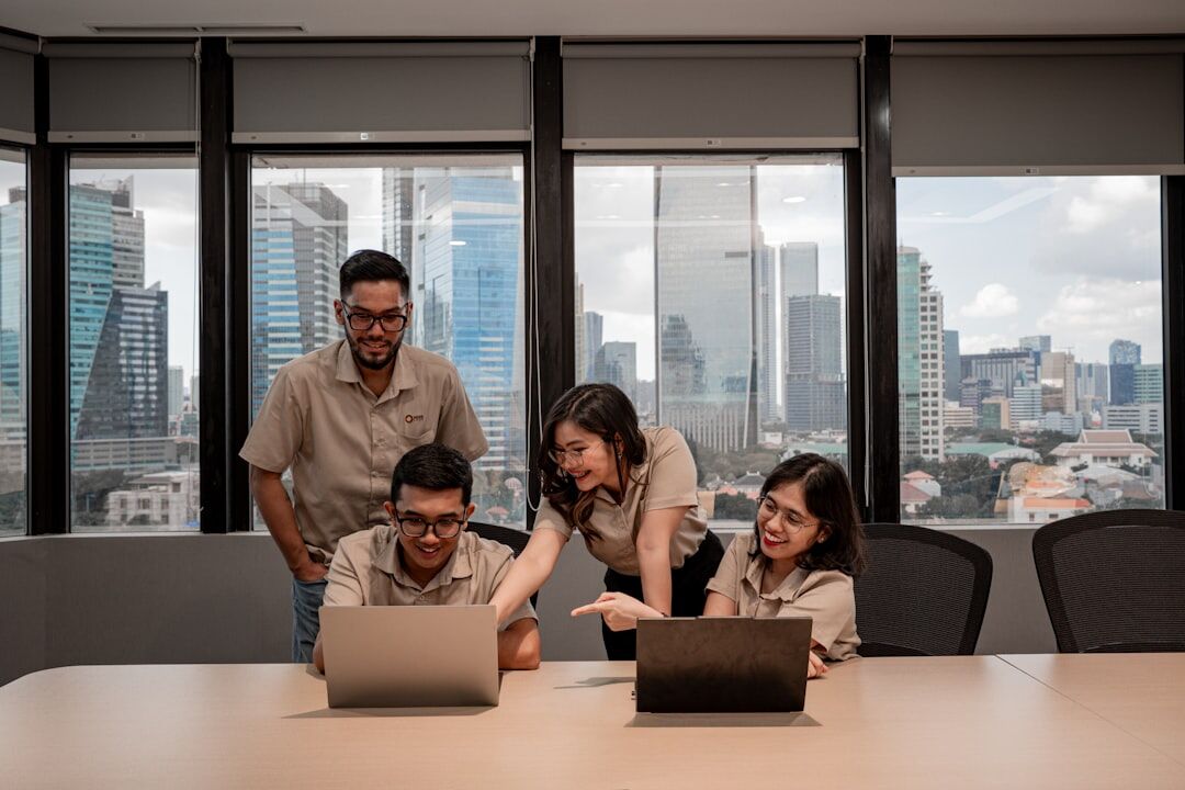 Startup team working in modern office