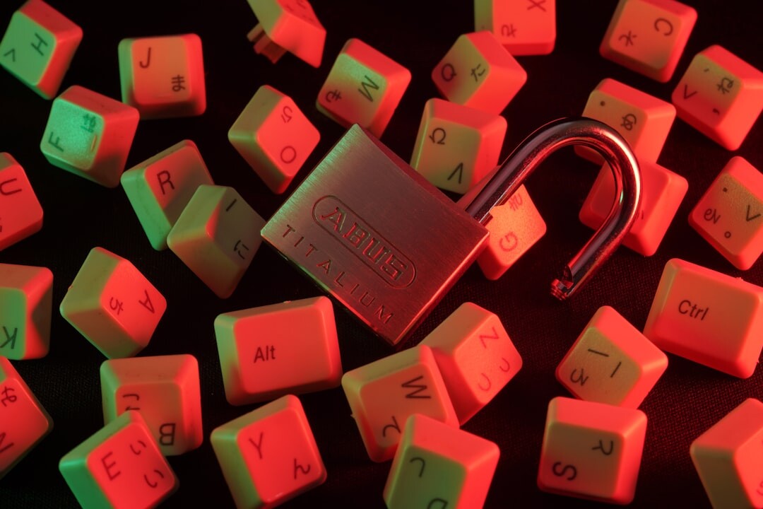 Cybersecurity padlock on digital background